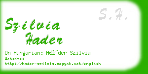 szilvia hader business card